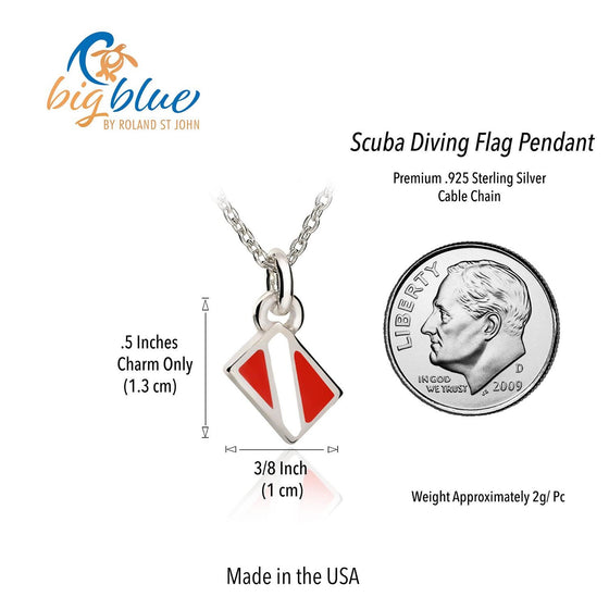 Small Sterling Silver Dive Flag Necklace