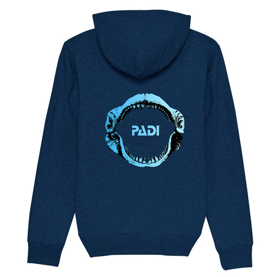 PADI Megalodon Light Blue Ombre Unisex Sustainable, Recycled Plastic Hoodie