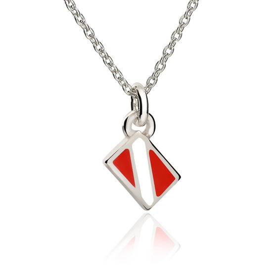Small Sterling Silver Dive Flag Necklace