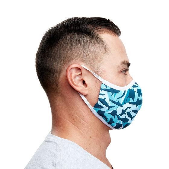 Shark Recycled Plastic Cloth Face Mask + 5 Filters | Reusable, Washable, Eco-Friendly