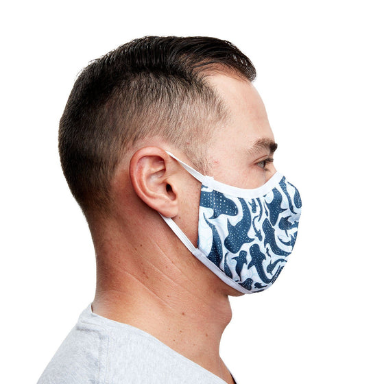 Whale Shark Recycled Plastic Cloth Face Mask with Filter Pocket +