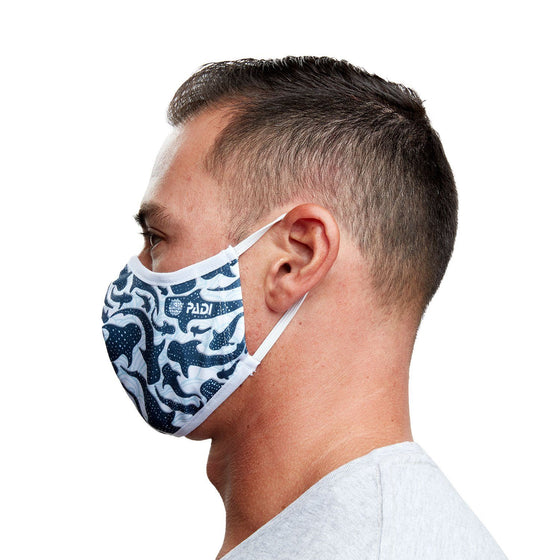 Whale Shark Recycled Plastic Face Mask with Filter Pocket + 5 Filters | Reusable, Washable, Eco-Friendly